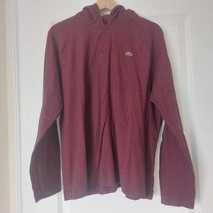 Lacoste Hooded Sweatshirt Size 7 Burgundy